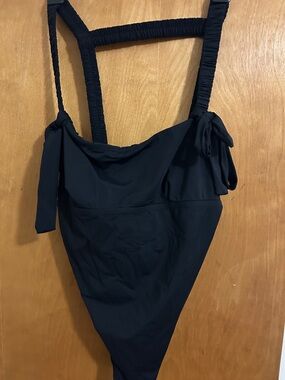 Anthropologie Black One-Piece Swimsuit with Twisted Straps